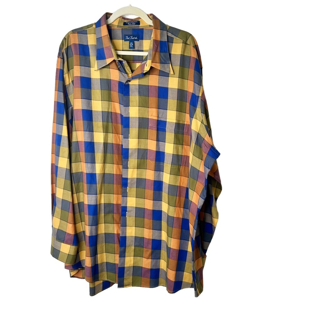 Paul Fredrick Plaid Button Down Cotton Shirt XXL